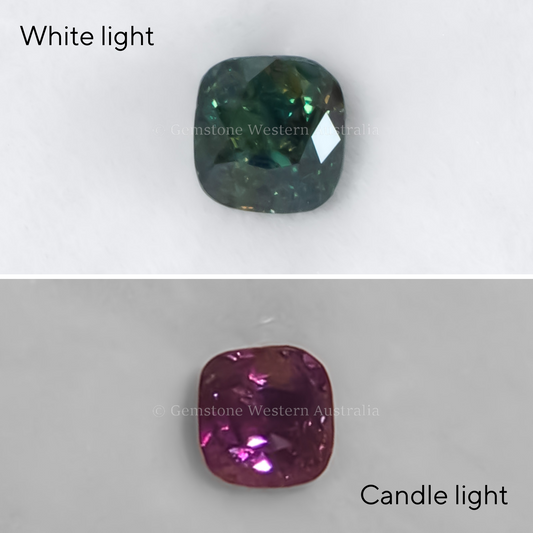 0.90 CT NATURAL ALEXANDRITE -  CUSHION CUT