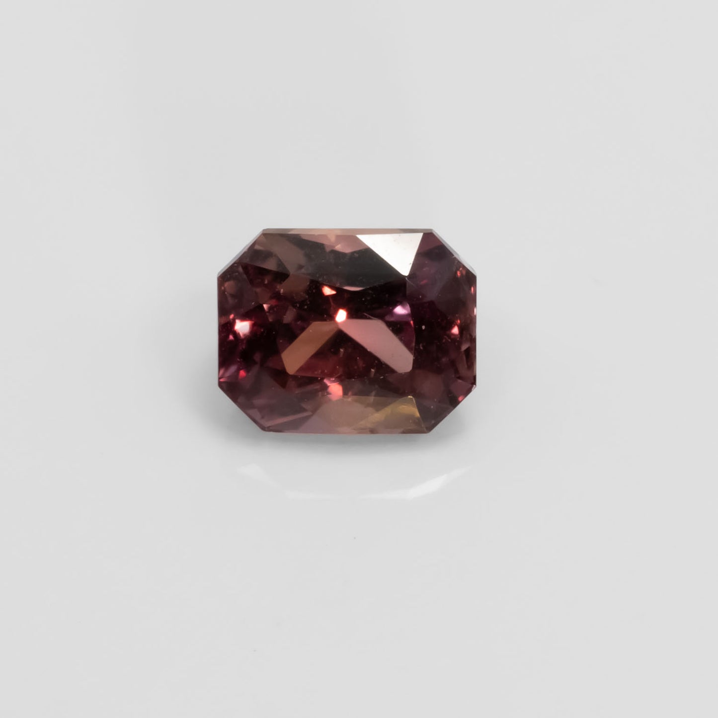 Front view of 1.58CT Natural Unheated Brown Sapphire – Radiant Mixed Cut in white background