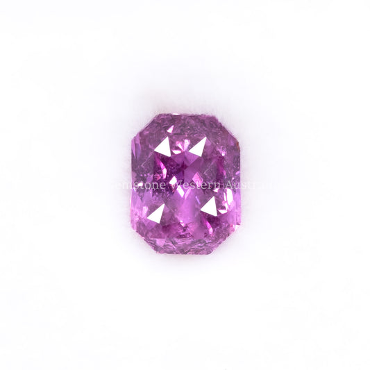 Front view of 1.19CT Natural Unheated Pink Sapphire – Radiant Mixed Cut in white background.