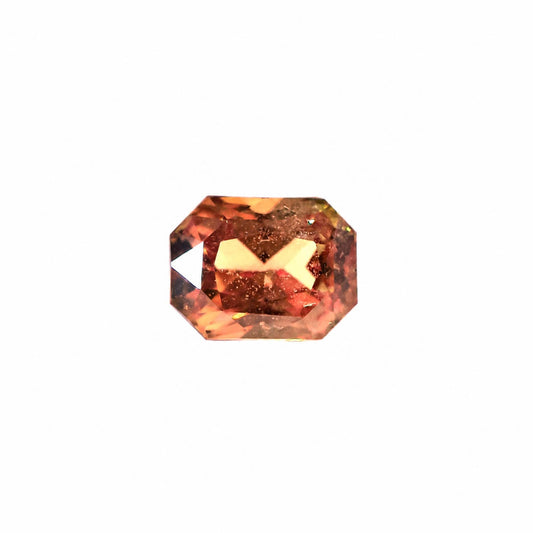 1.57 ct unheated natural sunset padparadscha sapphire, radiant mixed cut, certified