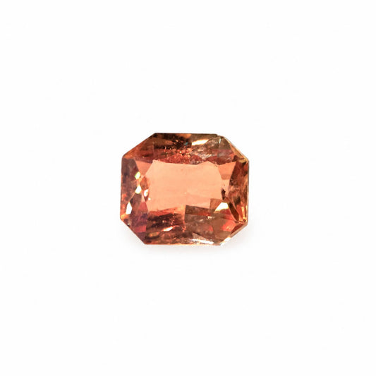 1.04 ct unheated natural sunset padparadscha sapphire, radiant mixed cut, certified
