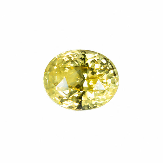 3.56 ct natural unheated golden yellow sapphire, oval mixed cut