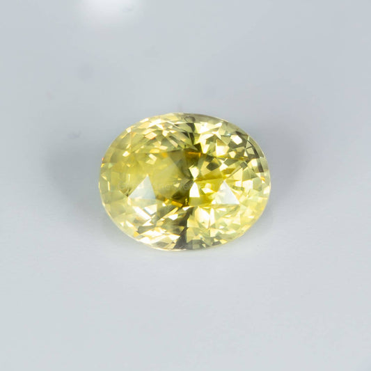 3.56 CT NATURAL GOLDEN YELLOW SAPPHIRE OVAL MIX CUT UNHEATED