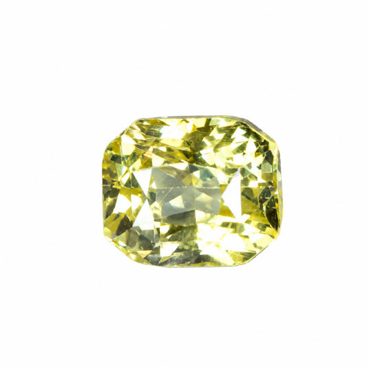 5.01 ct natural unheated yellow sapphire, radiant mixed cut