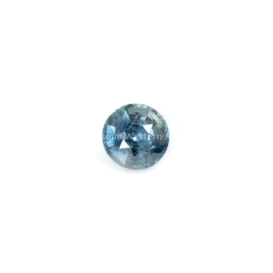 Front view of 2.03CT Natural Unheated Green Sapphire – Faceted Round Mixed Cut in a white background.