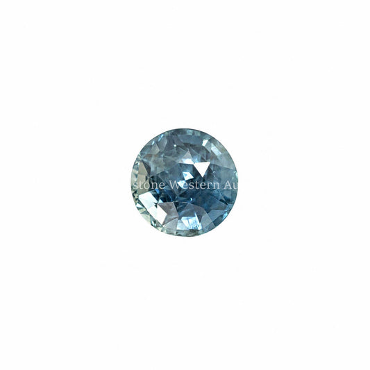 2.59 ct natural unheated teal blue sapphire, faceted round mixed cut