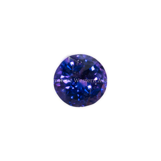 Front view of 1.01CT Natural Unheated Vivid Violet Sapphire in white background