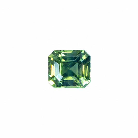 0.78 ct unheated natural teal green sapphire, certified