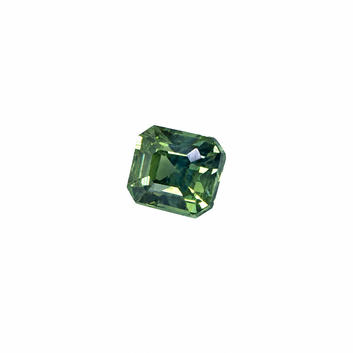0.78 ct unheated teal green sapphire, second view