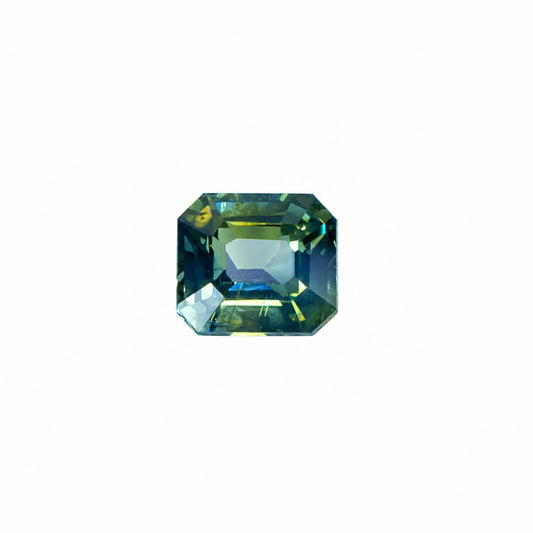 0.75 ct unheated natural teal green sapphire, certified