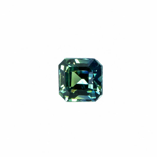 0.69 ct unheated natural teal green sapphire, certified