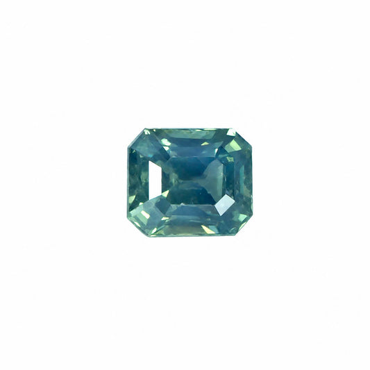 0.77 ct unheated natural teal green sapphire, certified