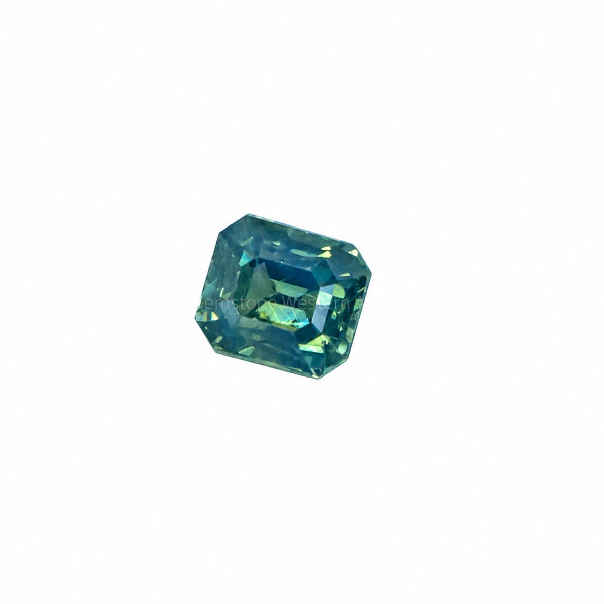 0.77 ct unheated teal green sapphire, second view