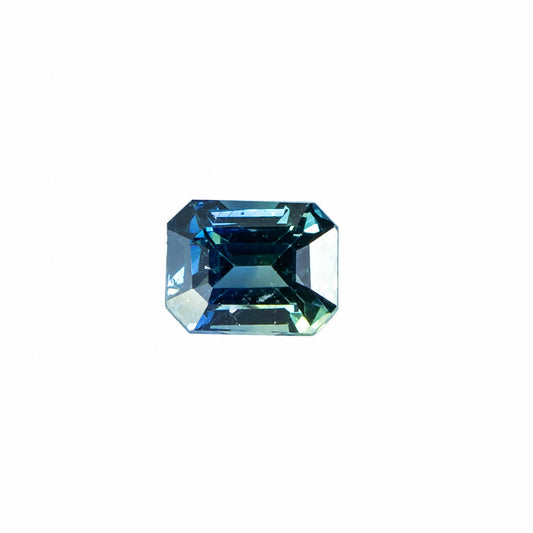 0.73 ct unheated natural teal green-blue sapphire, certified