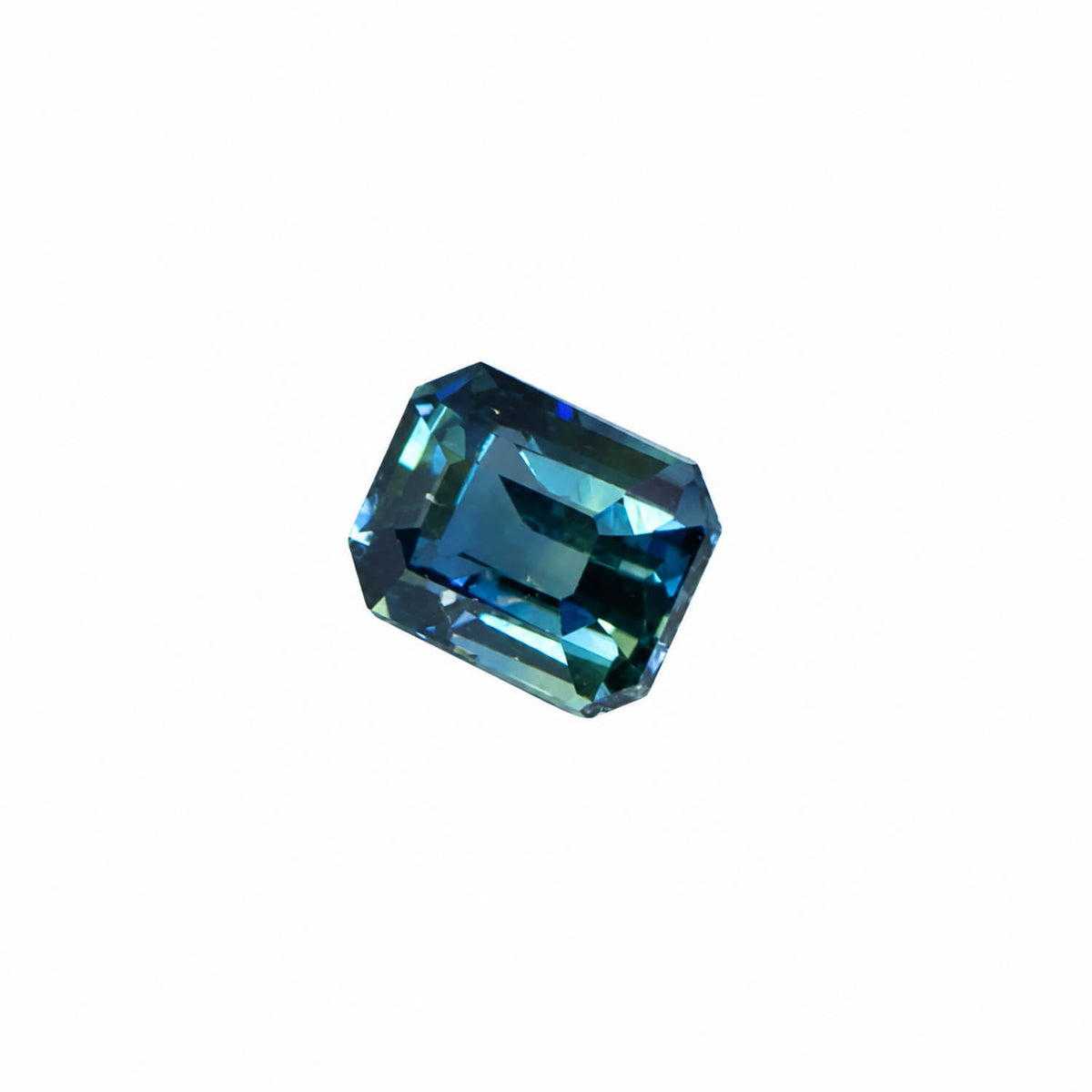 0.73 ct unheated teal green-blue sapphire, second view