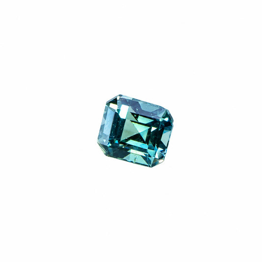 0.83 ct unheated natural teal green sapphire, certified