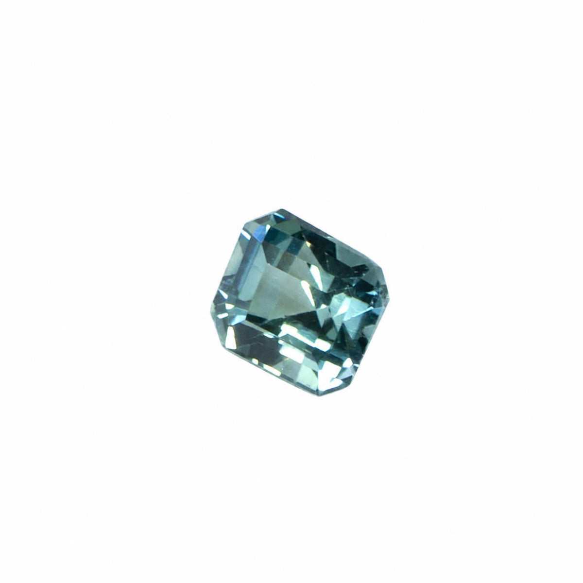 0.83 ct unheated teal green sapphire, second view
