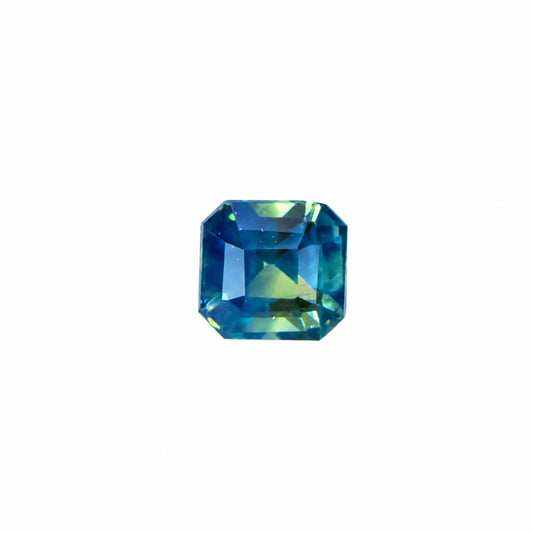 0.73 ct unheated natural green party sapphire, octagon step cut, certified
