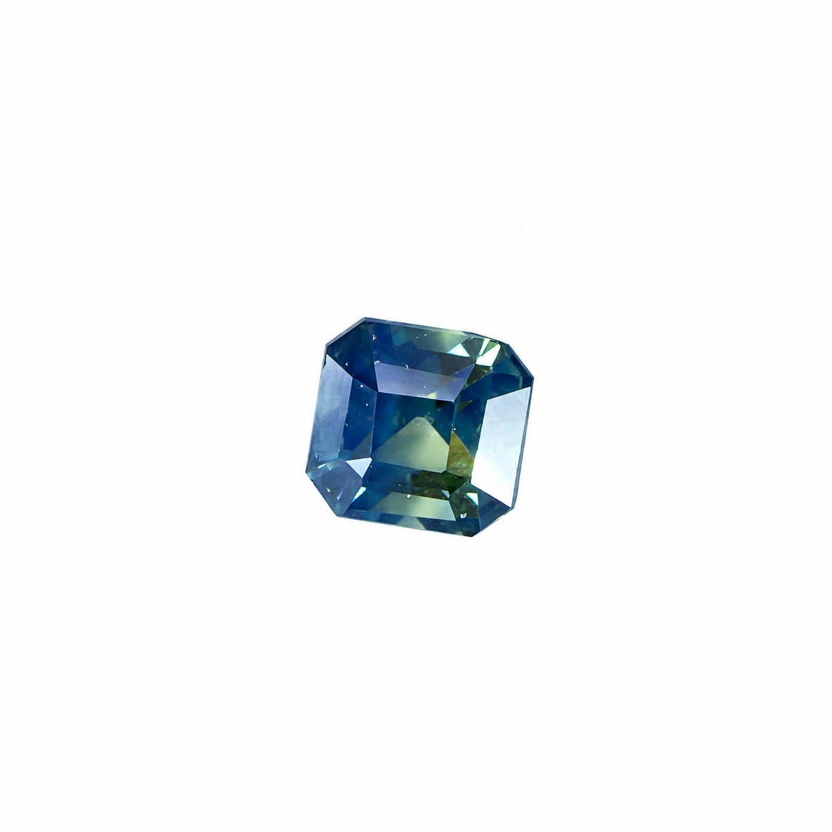 0.73 ct unheated green sapphire, octagon step cut, second view