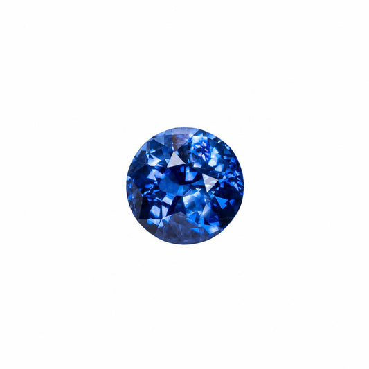 1.56 ct natural heated blue sapphire, round cut loose gemstone
