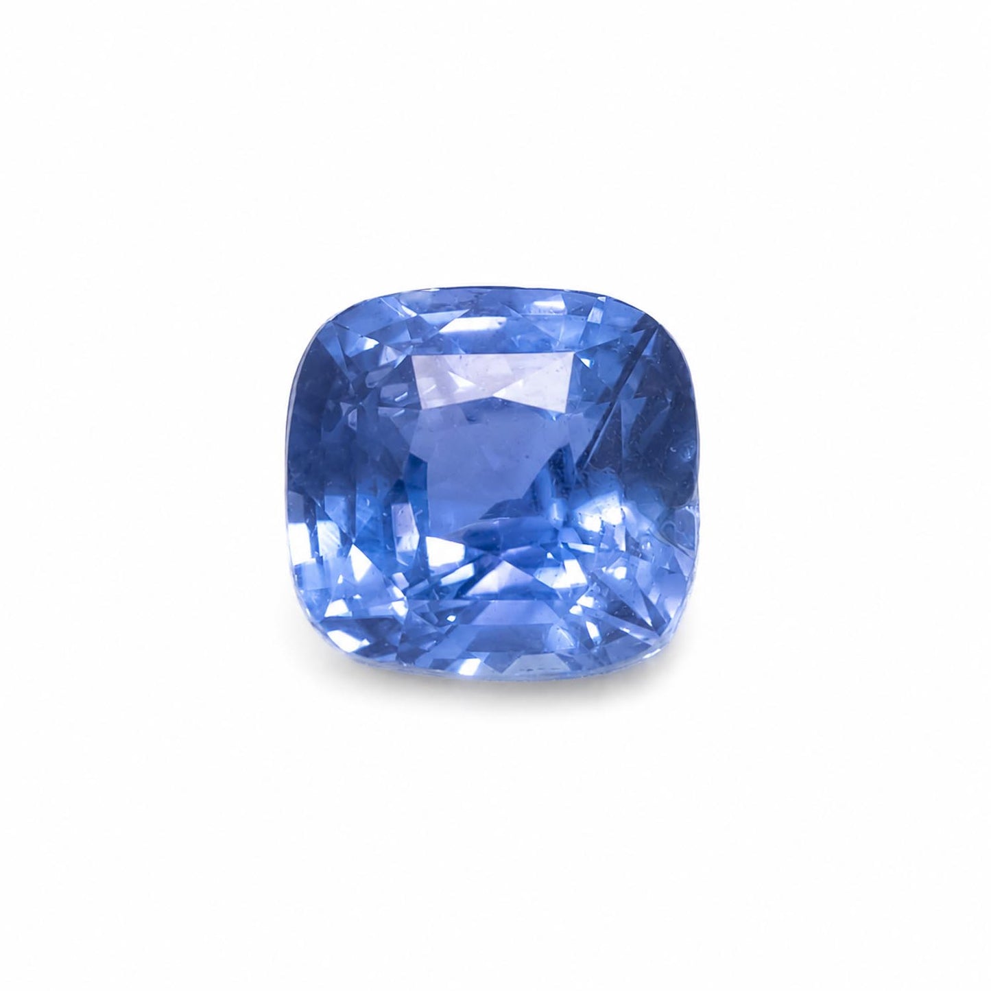front view of 2.08CT Natural Unheated Sri Lankan Blue Sapphire in a white background