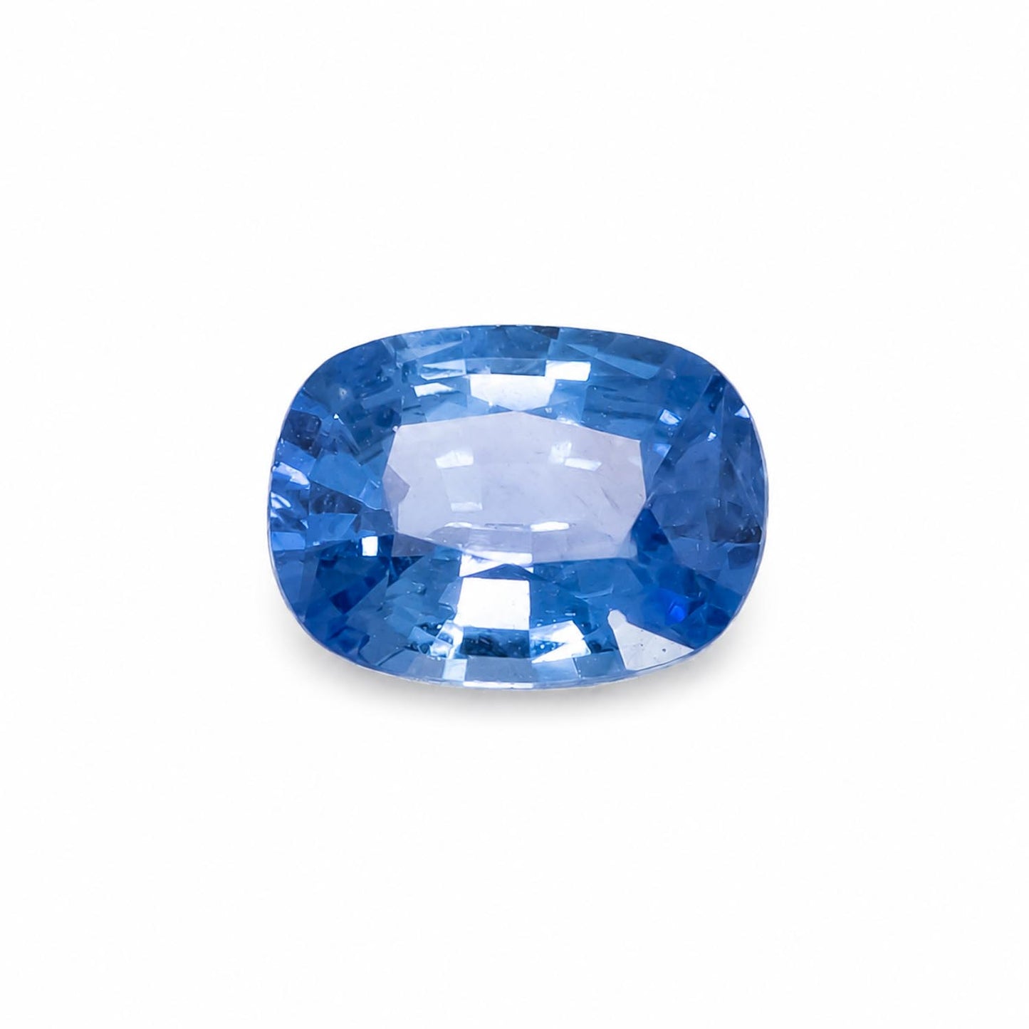 front view of 1.10CT Natural Blue Sapphire – Rectangular Cushion Cut in white background