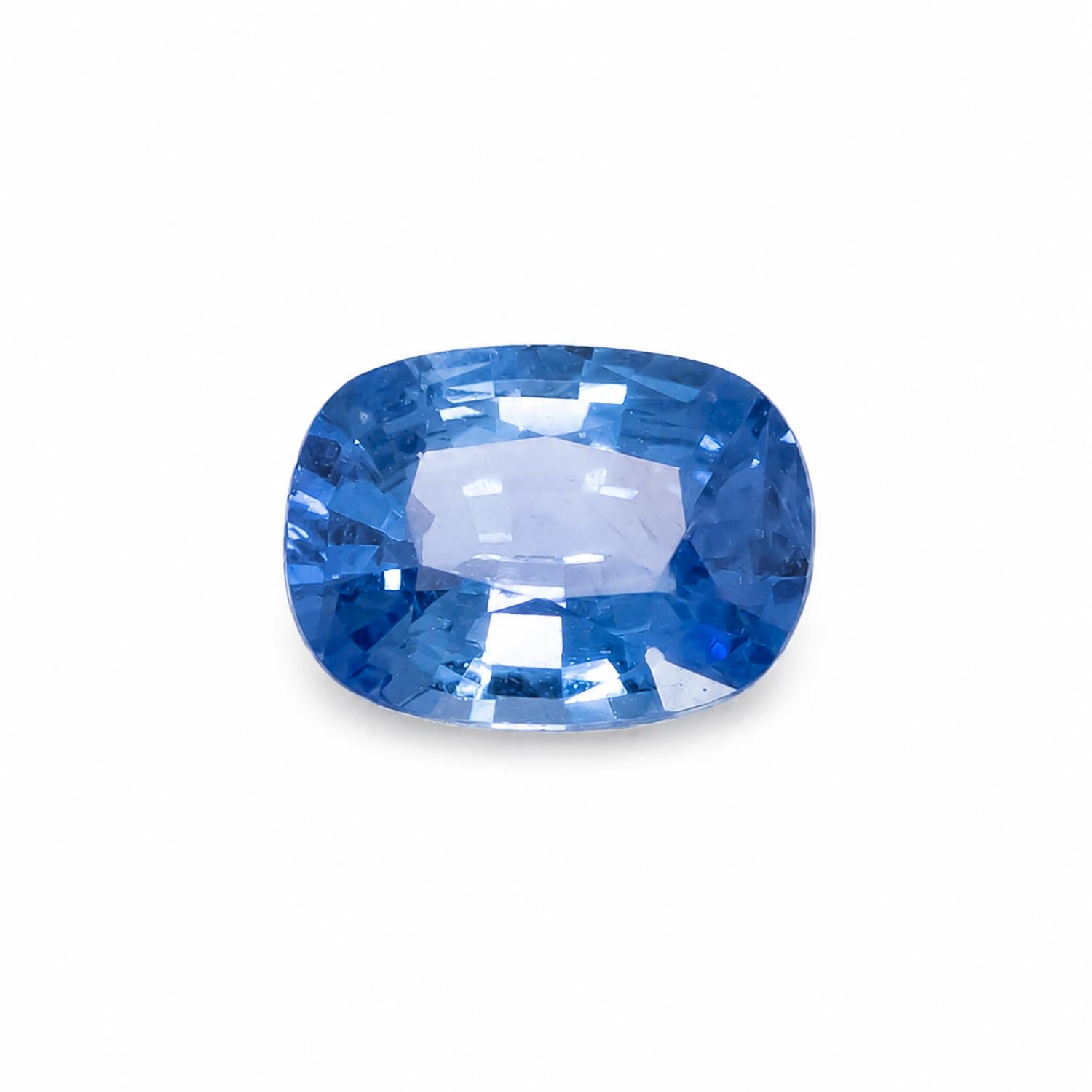 front view of 1.10CT Natural Blue Sapphire – Rectangular Cushion Cut in white background