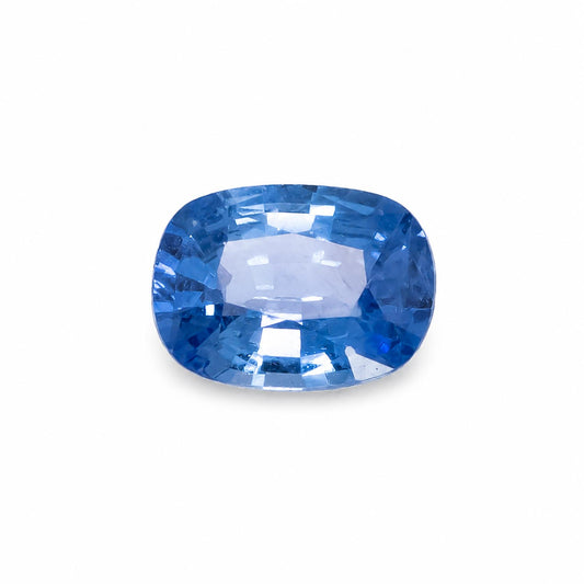 front view of 1.10CT Natural Blue Sapphire – Rectangular Cushion Cut in white background