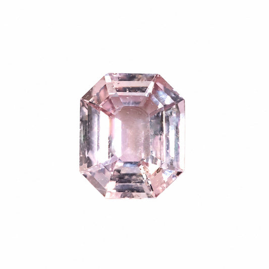 2.20 ct natural unheated peach sapphire, radiant step cut