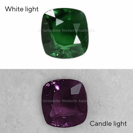 1.60 ct natural alexandrite, cushion cut chrysoberyl