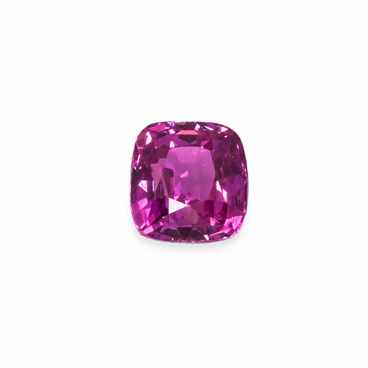 front view of 1.06CT Natural Unheated Pink Sapphire – Cushion Cut Loose Gemstone