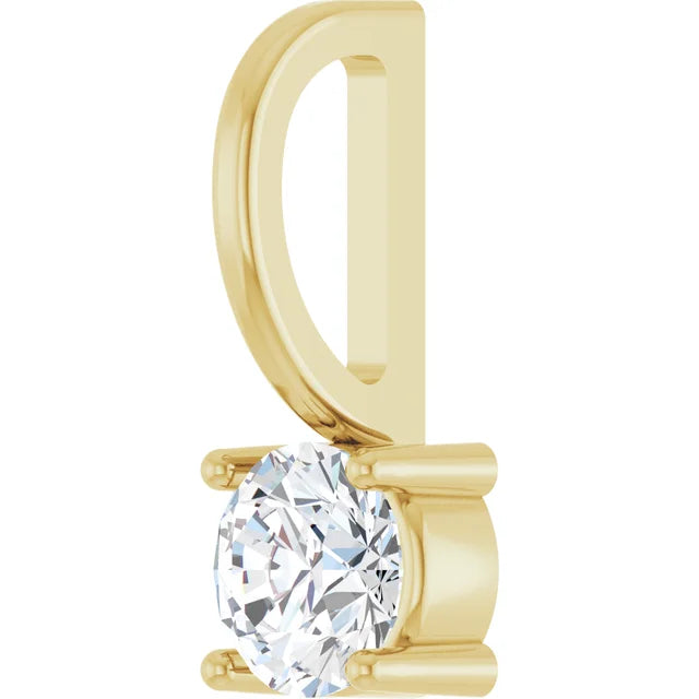 0.50ct Natural Round Brilliant Cut Diamond Pendant in 18K Yellow Gold