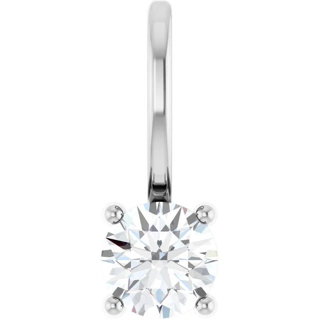 0.50ct Natural Round Brilliant Cut Diamond Pendant in 18K White Gold