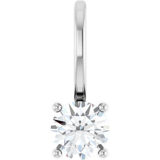0.50ct Natural Round Brilliant Cut Diamond Pendant in 18K White Gold
