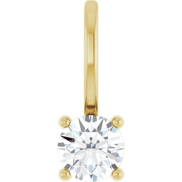 0.50ct Natural Round Brilliant Cut Diamond Pendant in 18K Yellow Gold
