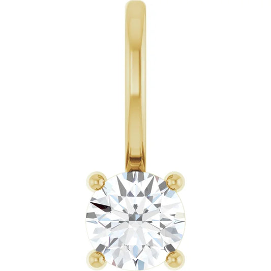 0.50ct Natural Round Brilliant Cut Diamond Pendant in 18K Yellow Gold