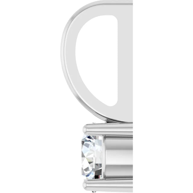 0.50ct Natural Round Brilliant Cut Diamond Pendant in 18K White Gold