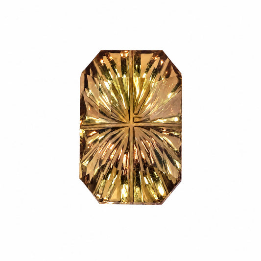 3.00 ct natural unheated yellowish green colour change sapphire, octagon fantasy cut