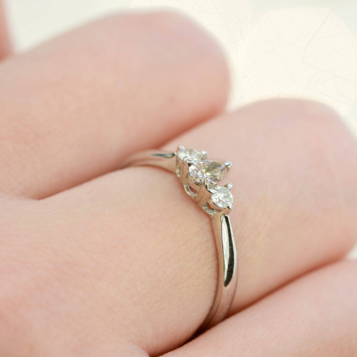 Pear shaped Argyle Pink Diamond Ring with Diamond Accents in 18K Gold