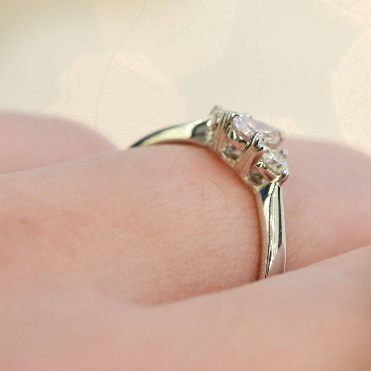 Pear shaped Argyle Pink Diamond Ring with Diamond Accents in 18K Gold