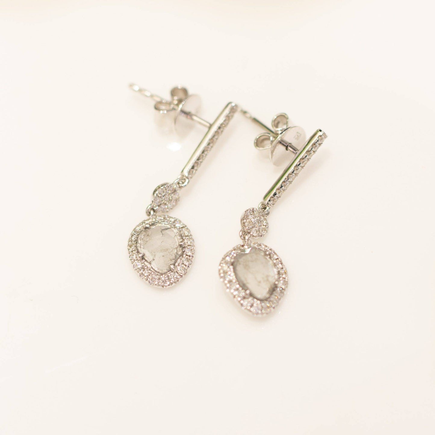 Diamond Slice Dangle Earrings 0.55TCW in 18K Gold