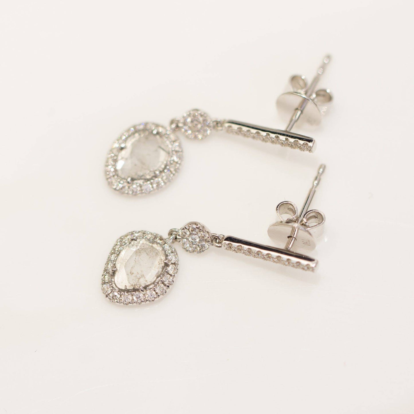 Diamond Slice Dangle Earrings 0.55TCW in 18K Gold