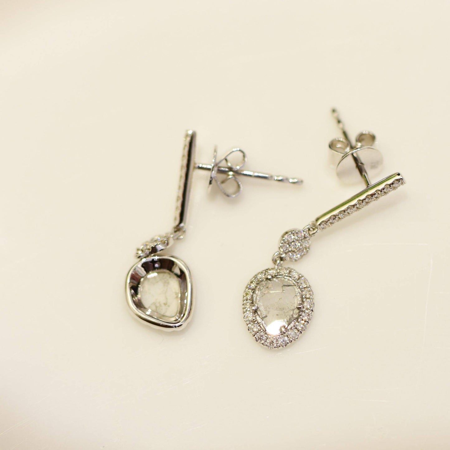 Diamond Slice Dangle Earrings 0.55TCW in 18K Gold