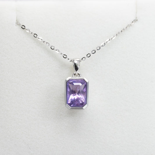 3.10ct unheated Violet Sapphire Pendant in 950 Platinum in white background