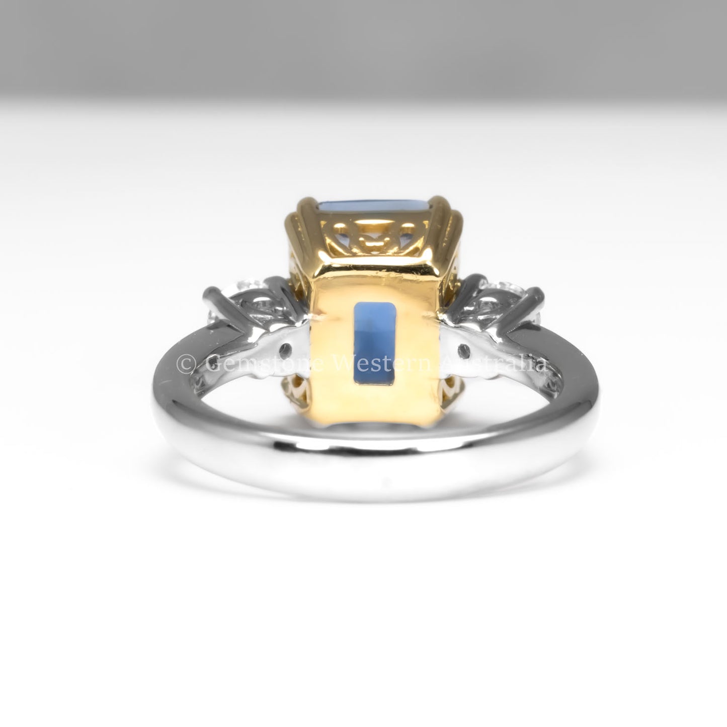 Unheated Blue Sapphire and Diamond Ring in Platinum and 18K Gold – 4.60ct Centre Stone