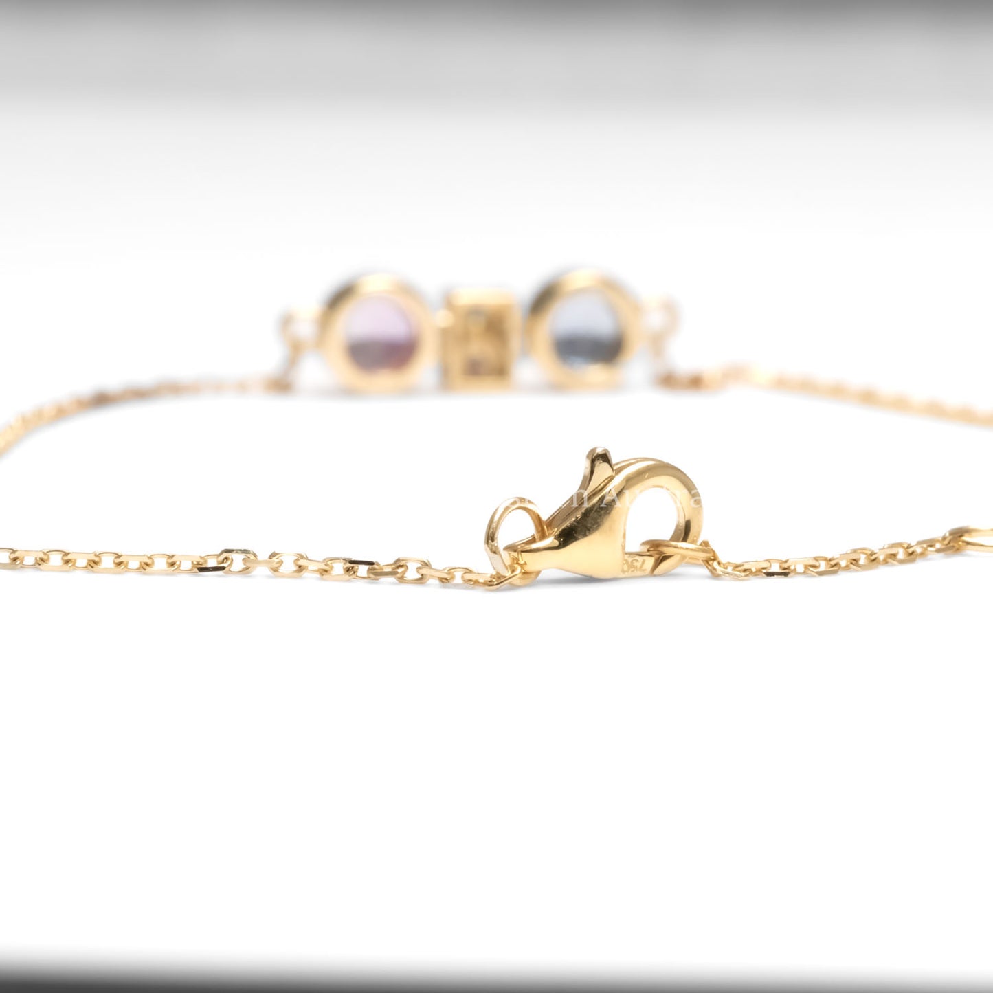 Pink and Blue Sapphire Diamond Bracelet in 18K Yellow Gold – Unheated Gemstones