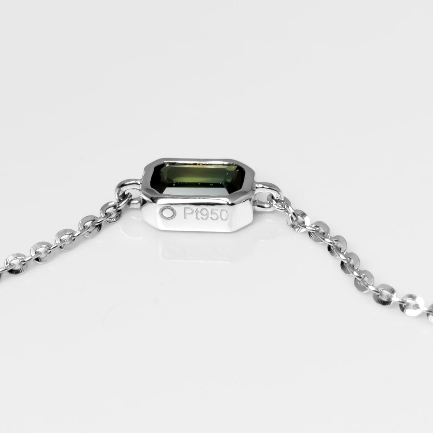 side view of Australian Teal Sapphire Bracelet in Platinum 