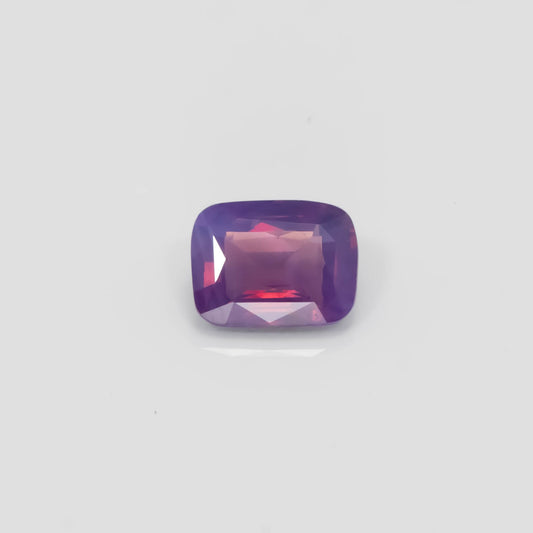 front view of 1.57CT Natural Unheated Violet Pink Sapphire – Rectangular Cushion Cut