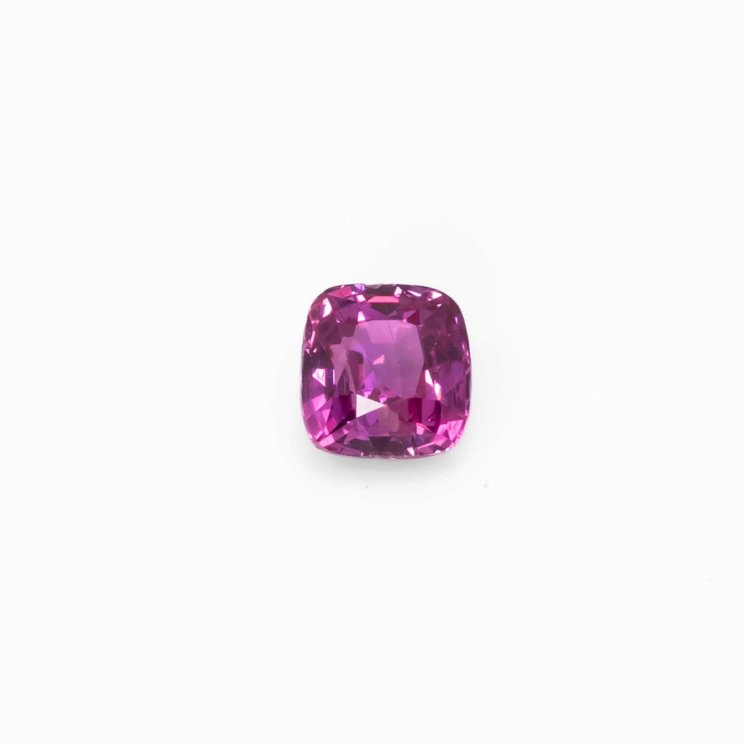 front view of 1.06CT Natural Unheated Pink Sapphire – Cushion Cut Loose Gemstone