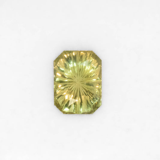 front view of 1.59CT Natural Unheated Green Sapphire – Octagon Fancy Star Cut